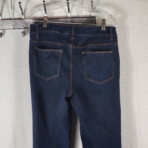 Faded Glory Dark Wash Cotton Poly Rayon Span Mid Rise Stretch Slim Jeans Sz 14A - Picture 9 of 16